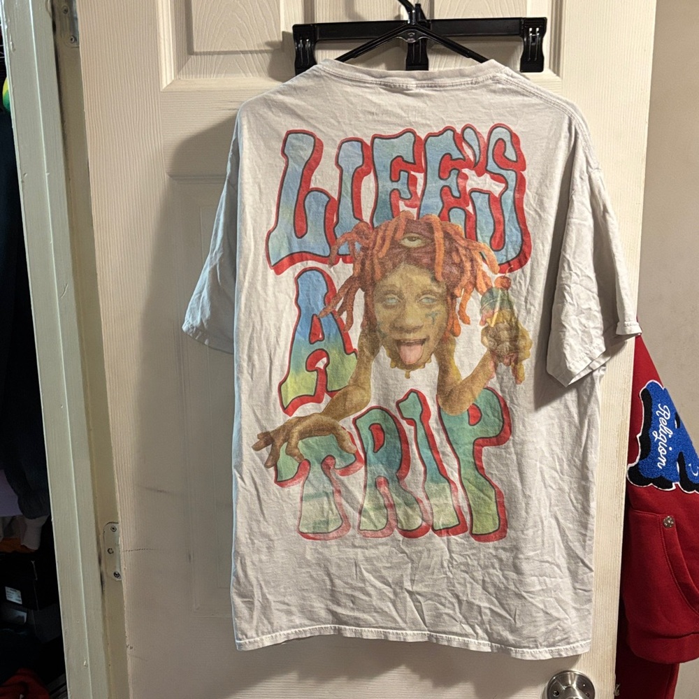 Life's a Trip Graphic Tee in White with Multicolor Accents
